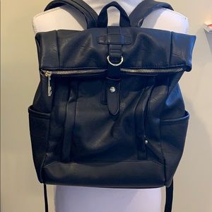 Madden Girl Black Leather Backpack -EUC